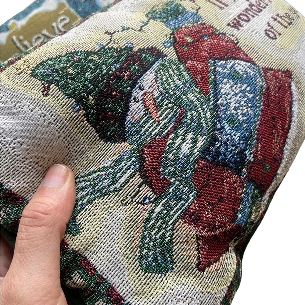 Vintage Holiday Snowman Believe Throw Pillow